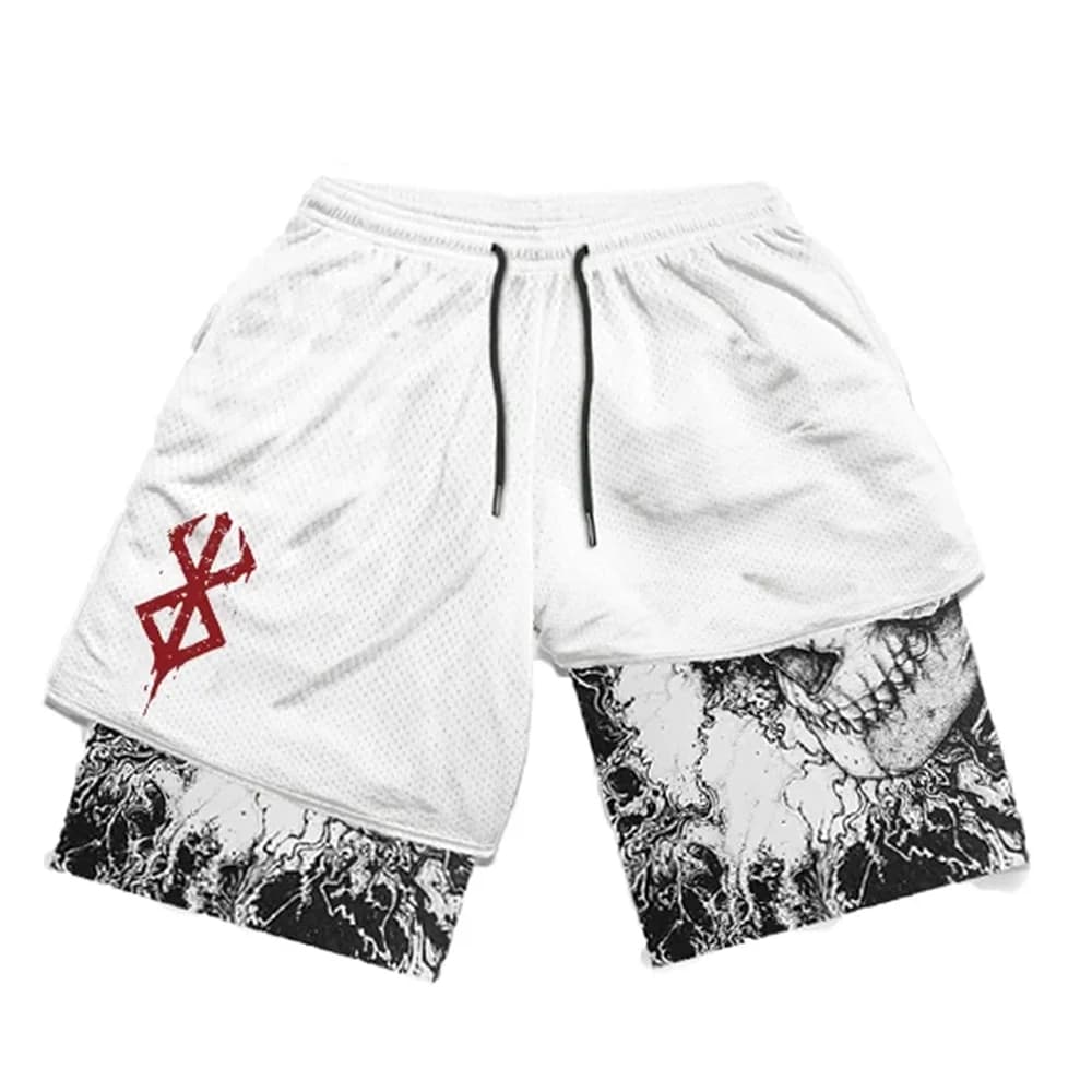 Shorts de Sport hommes 2 en 1 salle de Sport Jogging course entraînement Shorts d'entraînement 3D An