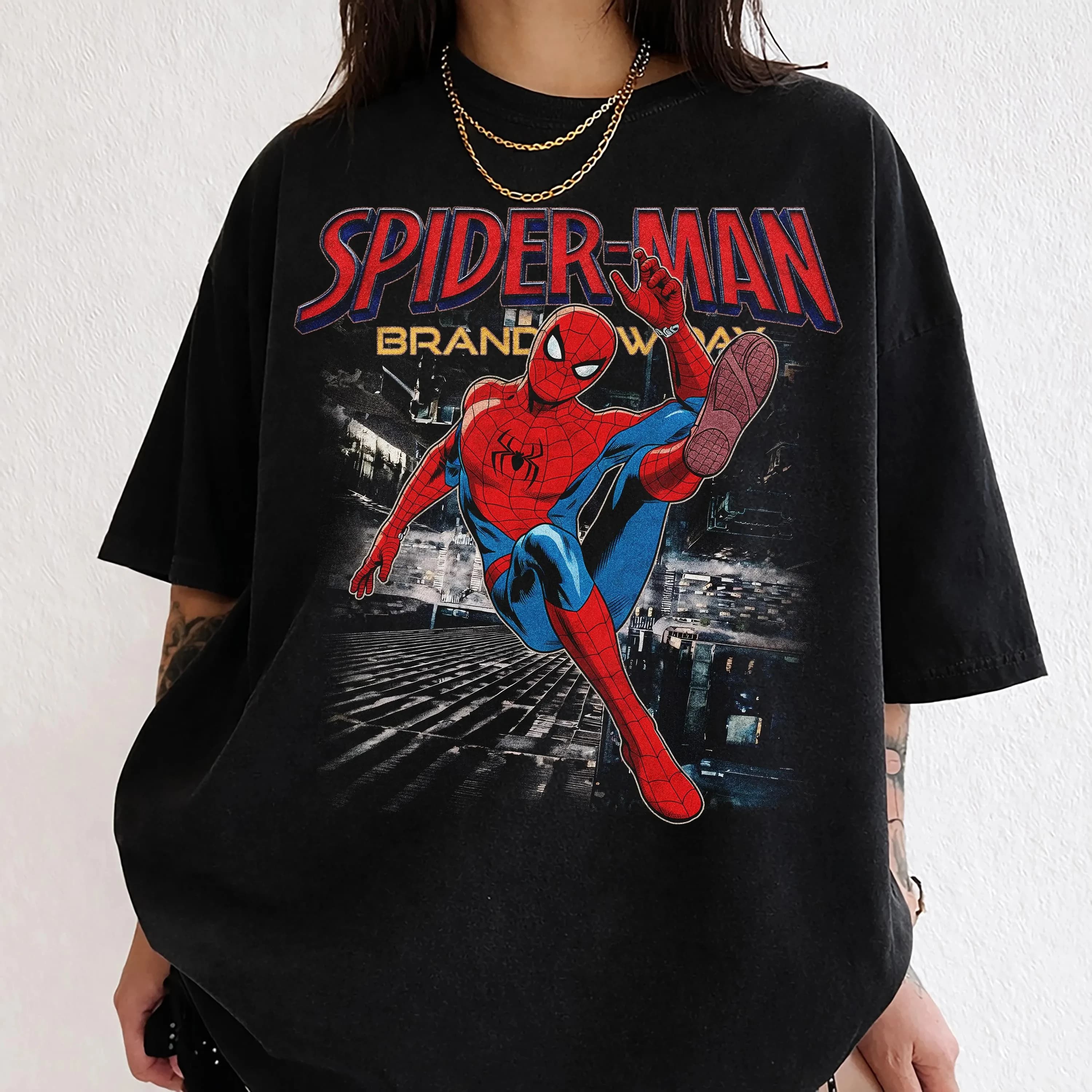 T-shirt vintage Spider-Man A Brand New Day imprimé pour hommes et femmes, coupe ample et oversize, c