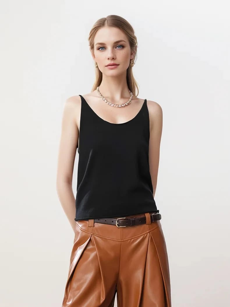 SuyaDream, Camisoles pour femmes, 100% laine mérinos, Camisoles confortables, Débardeurs tricotés do