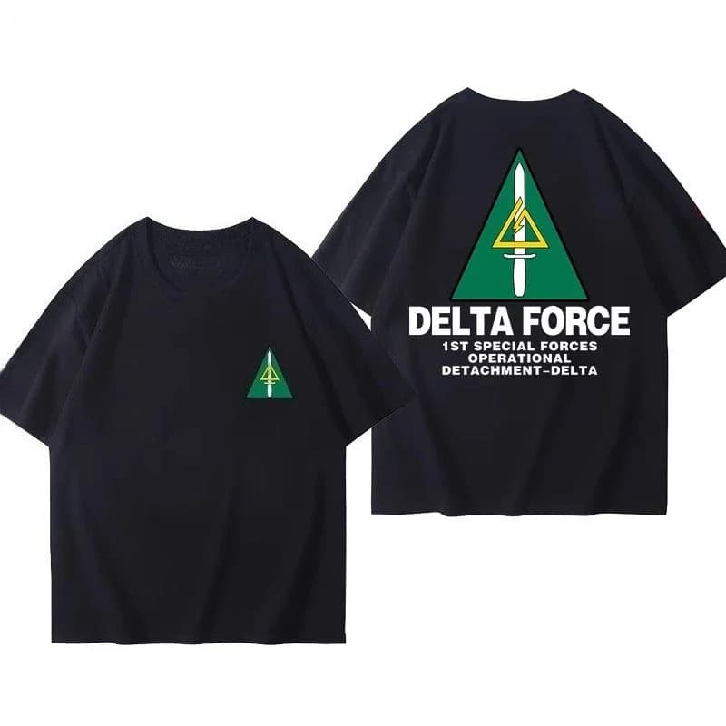 T-Shirt Delta du détachement opérationnel des forces spéciales pour hommes et femmes, en pur coton,
