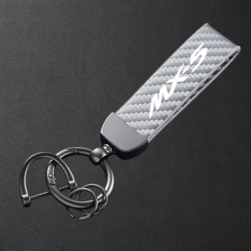 Porte-clés de voiture en cuir texturé en Fiber de carbone, accessoires pour Mazda MX-5 MX5 NB NC ND