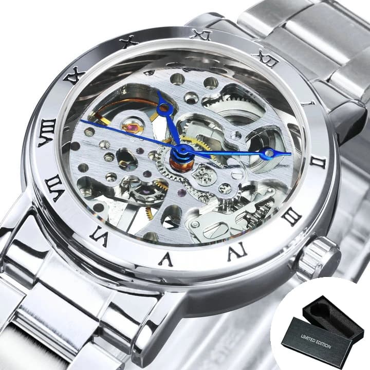 WINNER – montre mécanique squelette pour femmes, marque de luxe, bracelet en acier inoxydable, éléga