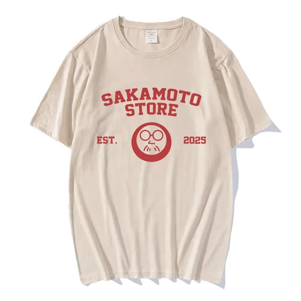 T-shirts Sakamoto Store EST 2026, impression de dessins animés manga Sakamoto Days, t-shirt à manche