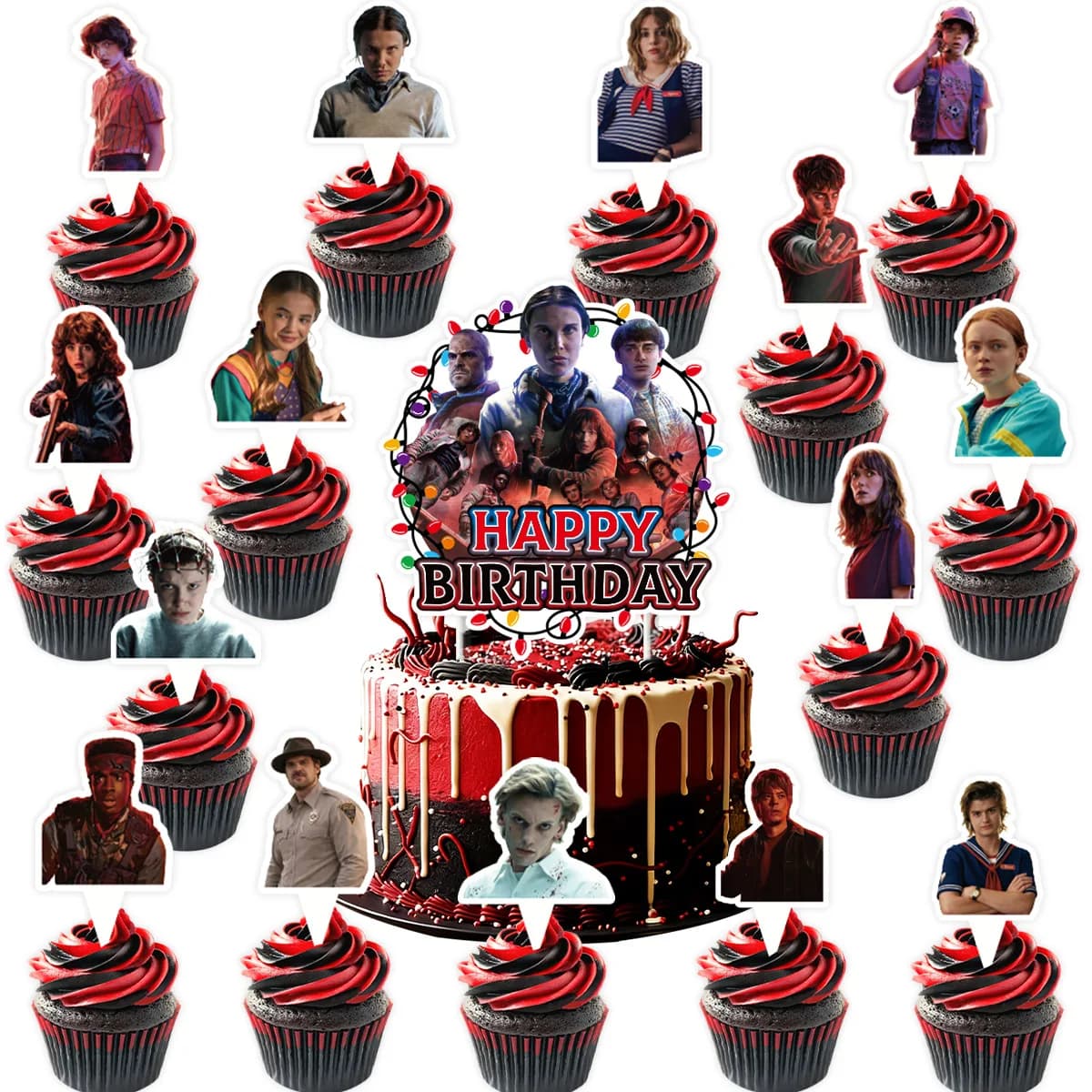 Décorations de fête d'anniversaire Stranger Things, ballons Stranger Things, bannière en papier, déc