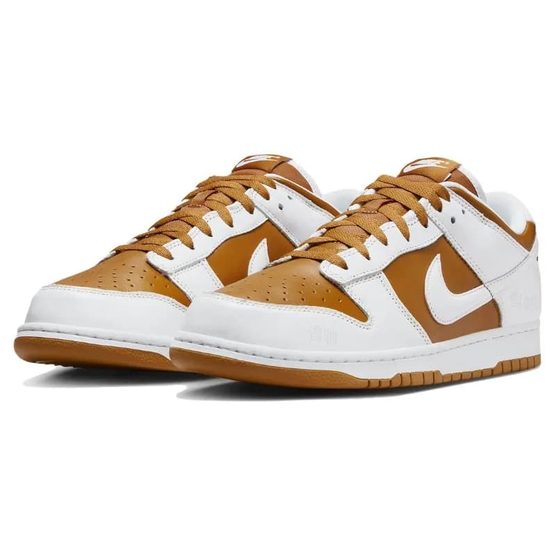 Nike Dunk — Dark Curry / Blanc et marron — Chaussures basses antidérapantes pour hommes FQ6965-700