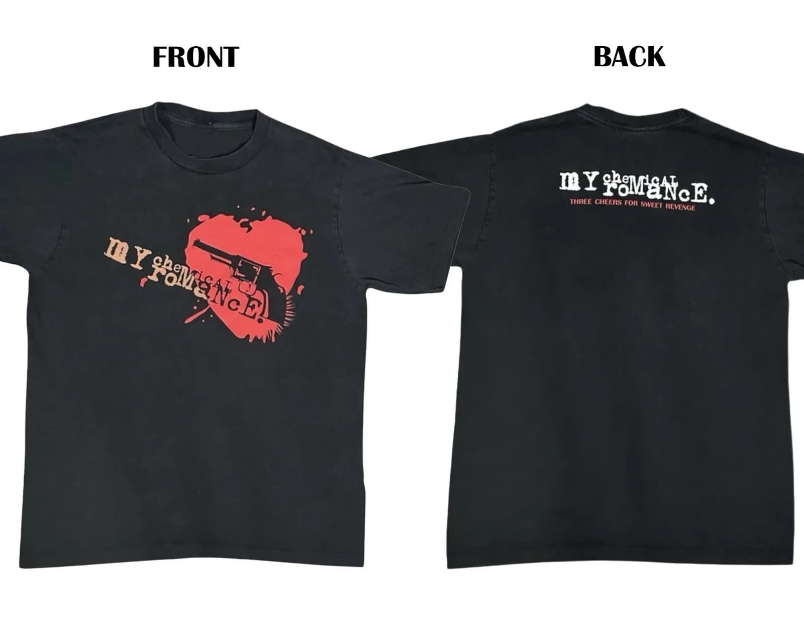T-shirt Vintage My Chemical Romance Three Cheers for Sweet Revenge, 2 côtés, graphique S