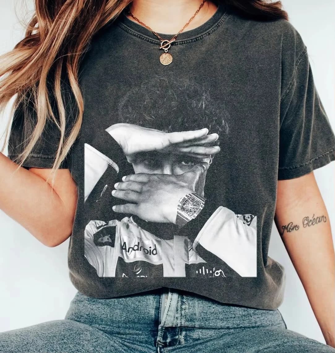 T-shirt unisexe Lando Norris - McLaren graphique vintage 2026 pour homme, col rond, 100 % coton, man