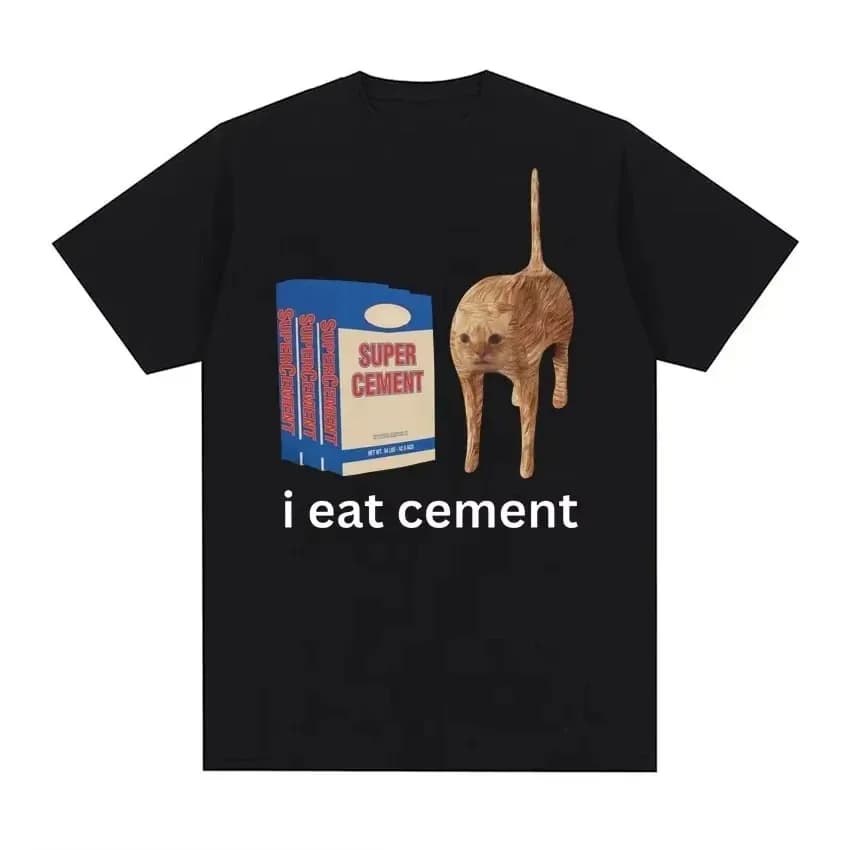 Je mange du ciment chat malte drôle Meme t-shirt pour les femmes mode décontracté à manches courtes 
