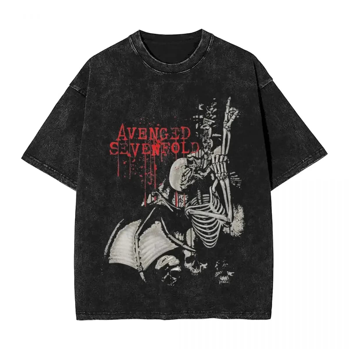 Avenged Sevenfold T-Shirts Hip Hop T-shirt en coton lavé Vintage pour hommes et femmes, Streetwear i