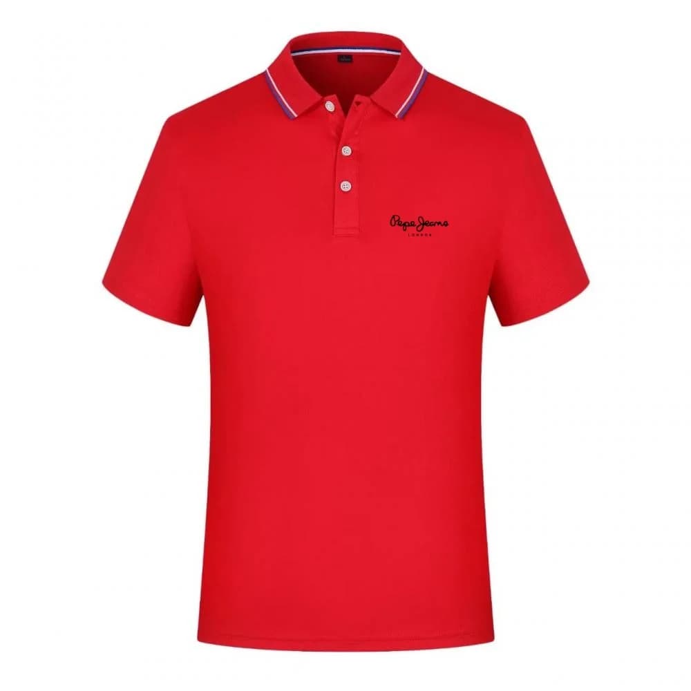 Polo homme à séchage rapide avec logo Pepe Jeans, col côtelé, bordure rayée, coupe ajustée, manches
