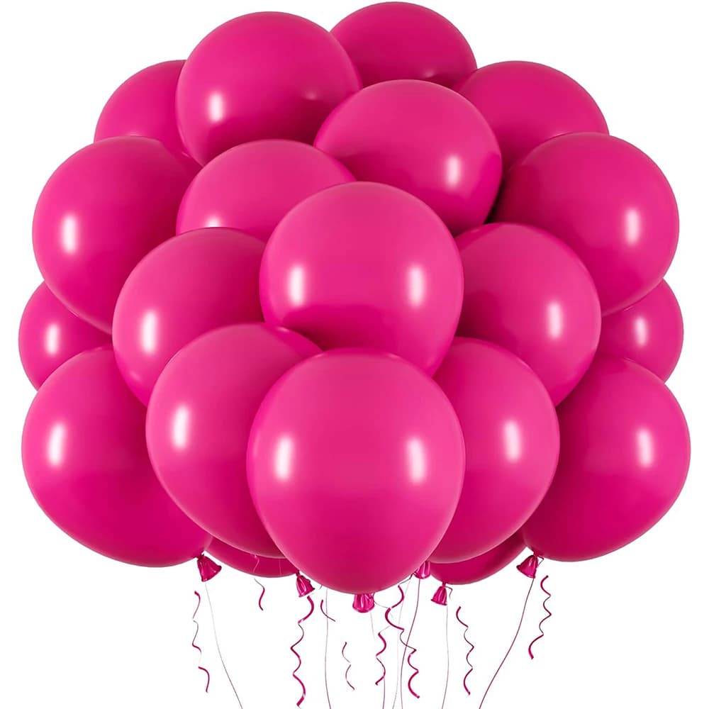 Ballons de fête en Latex rose vif 5/10/12 pouces, ballon rétro rose rouge, décoration de fête d'anni
