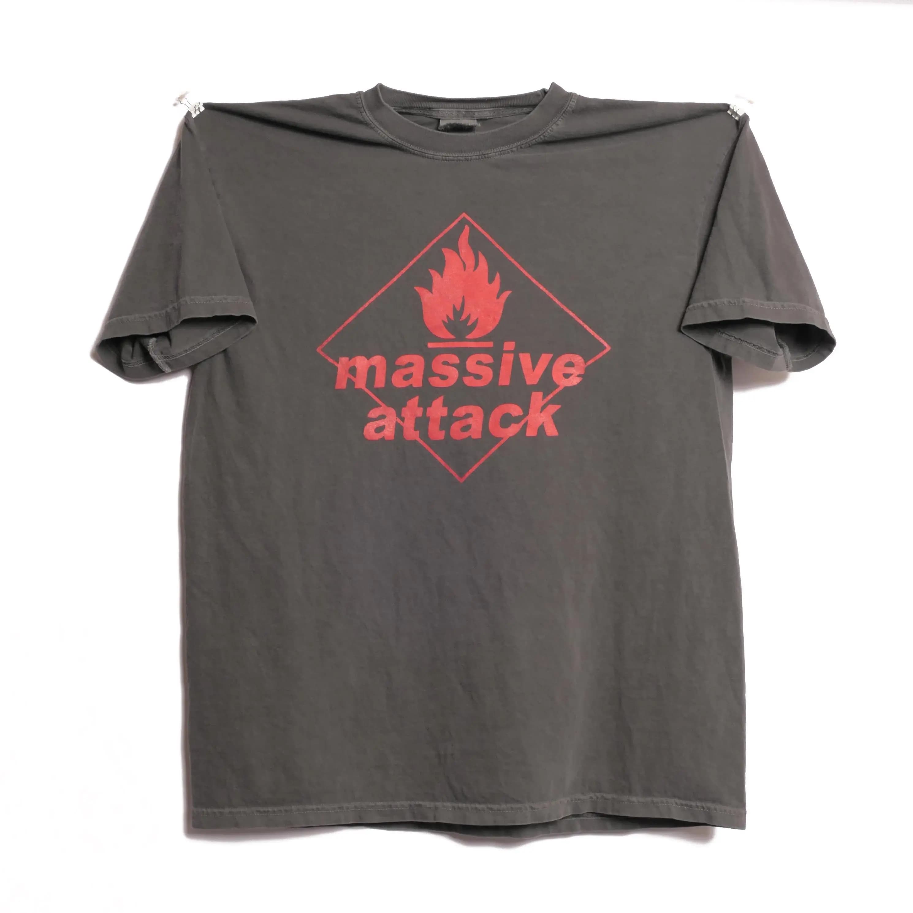 T-shirt vintage pour femme Massive Attack Band, unisexe, en coton, coupe ample décontractée, manches
