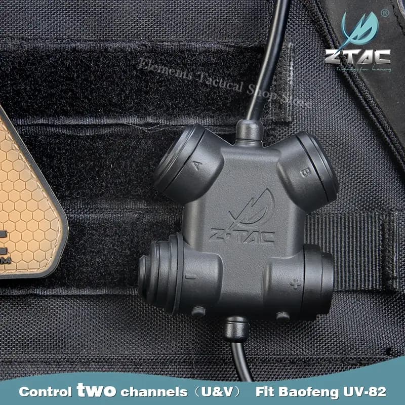 Z-TAC double adaptateur PTT tactique Airsoft Softair casque accessoire double bande UHF/VHF Compatib