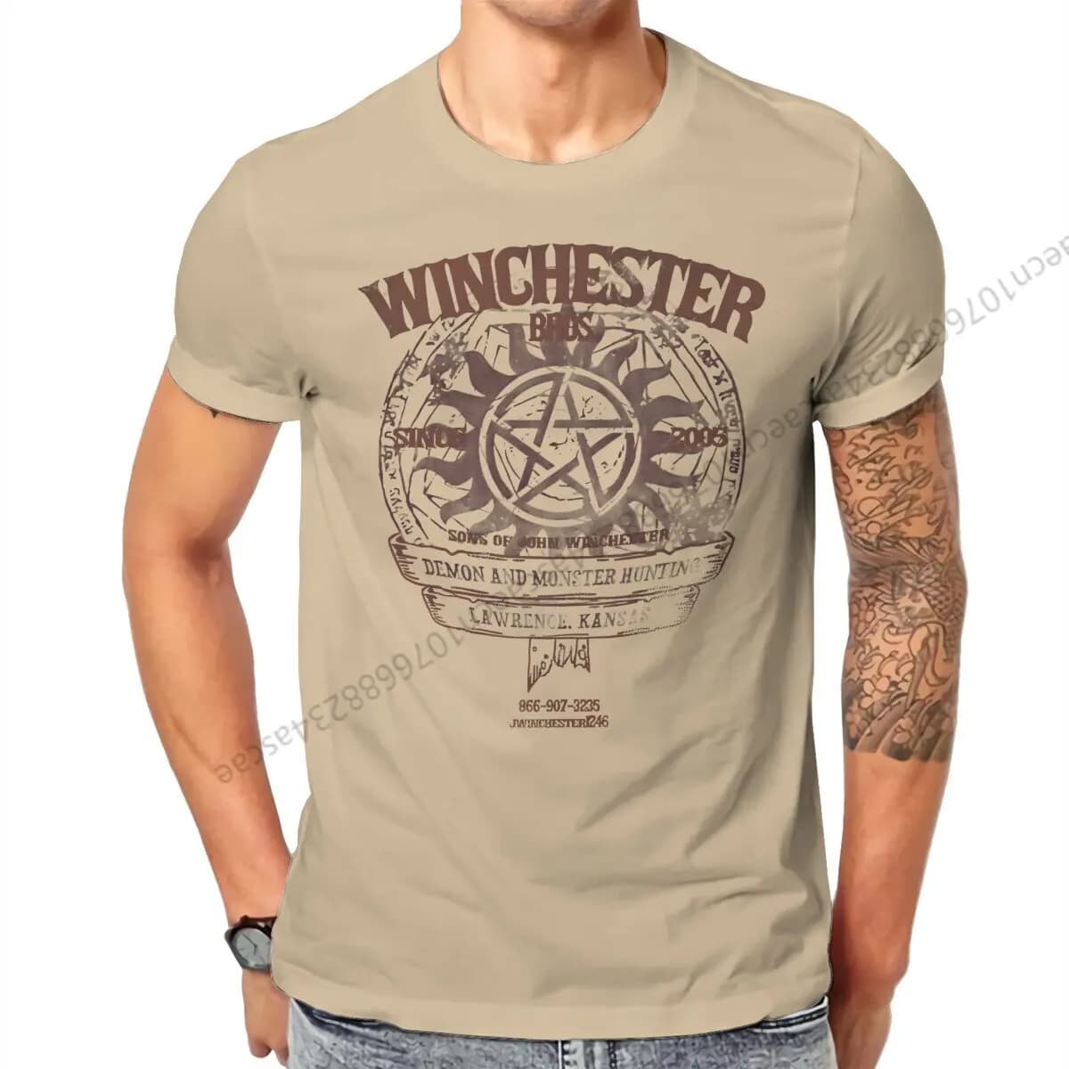 Surnaturel Winchester Bros t-shirt hommes t-shirts vêtements d'été coton col rond