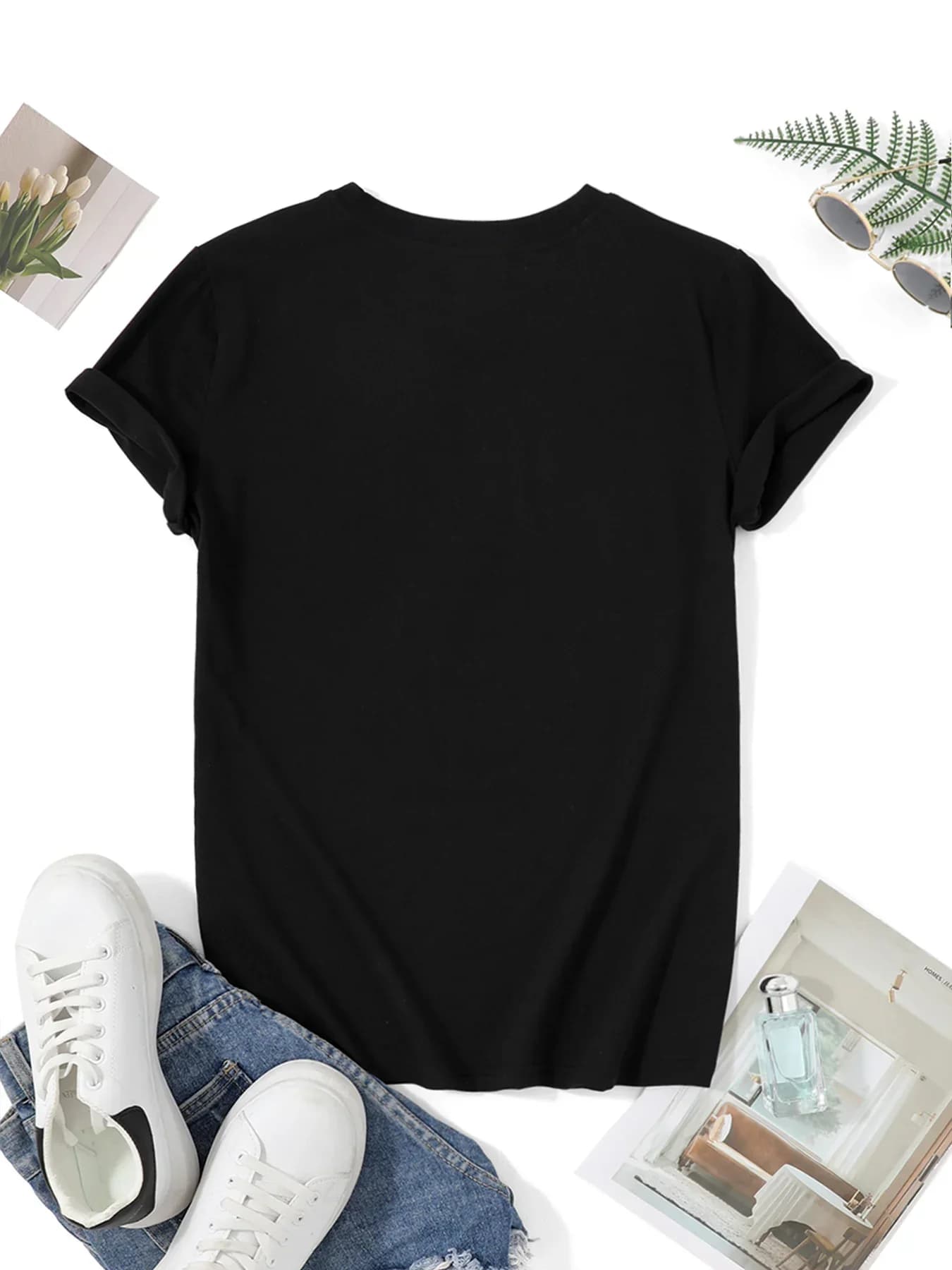 T-shirt décontracté pour femme à manches courtes avec imprimé lettres espagnoles 'CUANDO TU OPINIÓN SEA UNA CROQUETA ME