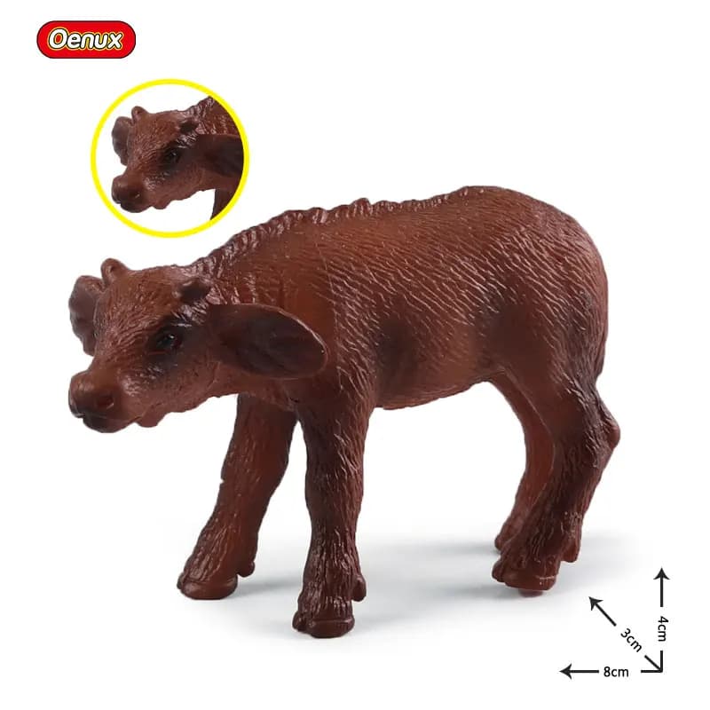 Oenux Simulation animaux de ferme mignons lait vache bétail veau Angus taureau boeuf Buffalo modèle