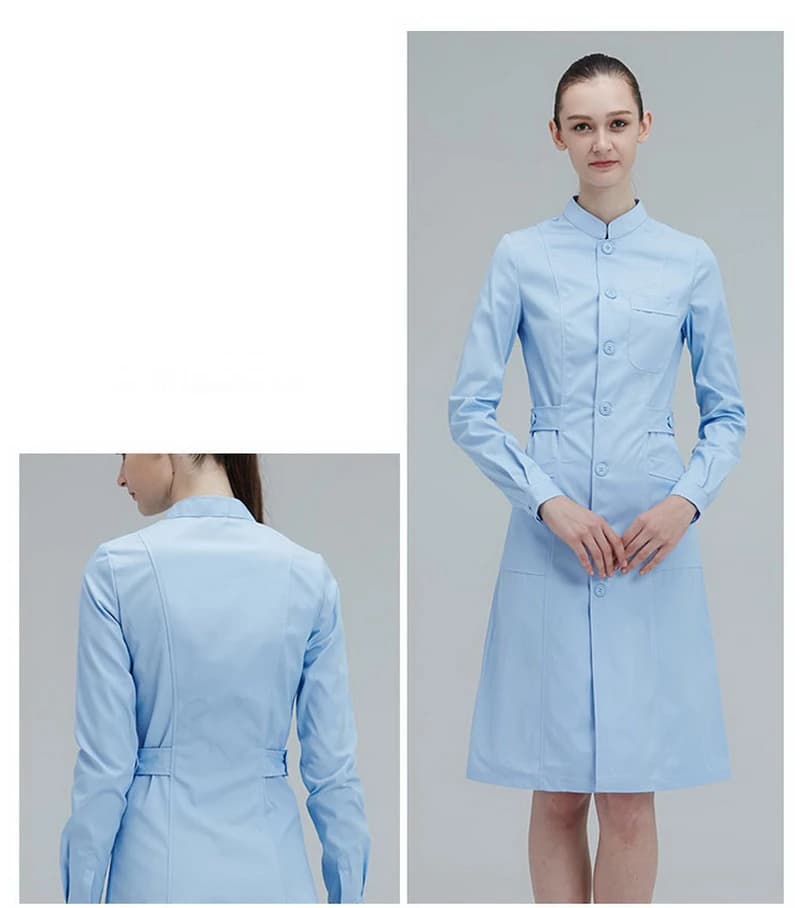 vêtements de laboratoire blouses de laboratoire salon de beautéSlim robe multicolore salopette blous