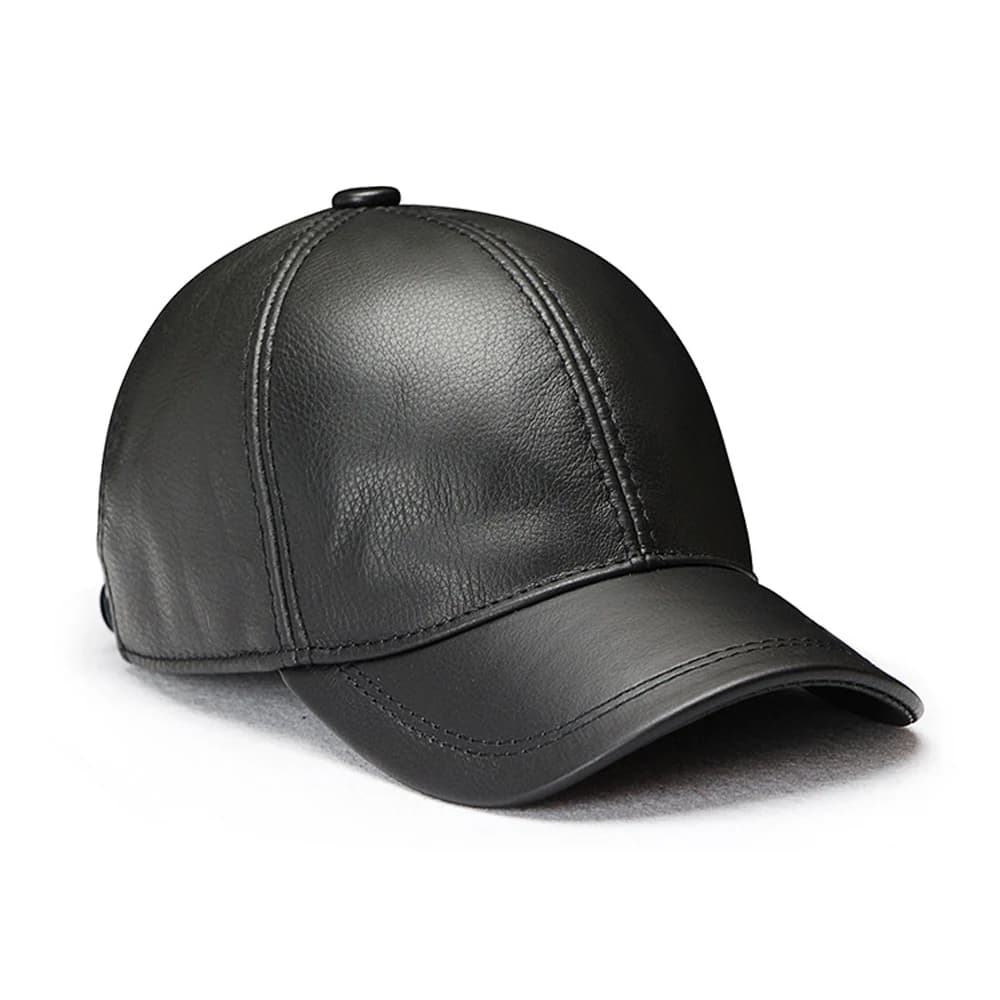 Casquette de Baseball en cuir de vache véritable pour homme, avec oreillettes, décontractée, pour l'
