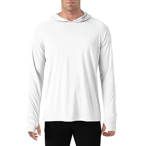 TACVASEN Protection solaire T-Shirts hommes à manches longues à capuche décontracté résistant aux UV