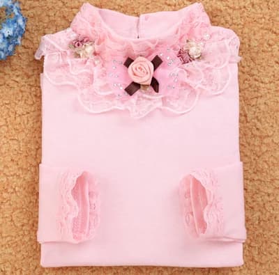 Chemisier Blanc à Manches sulfen Dentelle pour Adolescente, Chemise pour Enfant, Bébé et Tout-petit,