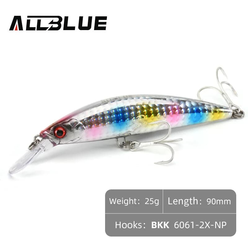 ALLBLUE poids lourd vairon 90mm/110mm coulant Jerkbait Longcast leurre de pêche eau salée bar de mer