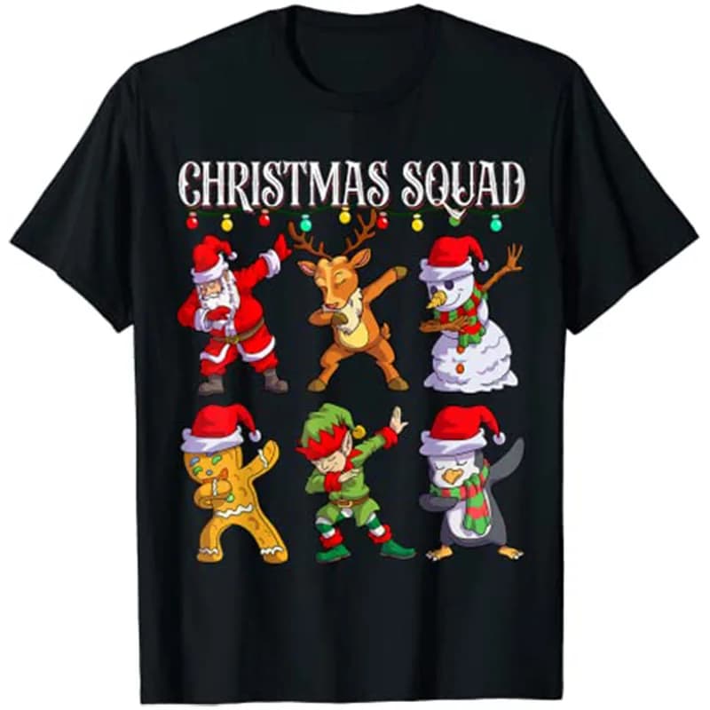 T-Shirt Dab de noël pour équipe de noël, famille assortie, père noël, amis