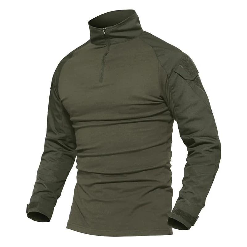 TACVASEN manches longues 1/4 fermeture éclair coupe ajustée T-shirts avec poches hommes été Combat t