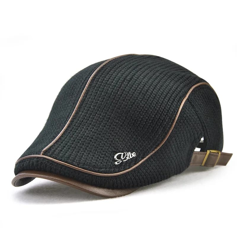JAMONT 2019 haute qualité marque tricoté béret Casquette Homme en cuir Casquette plate pour hommes B