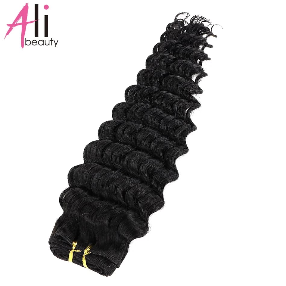 Trame de cheveux humains de vague profonde paquets européens 100% Remy Extension de cheveux humains