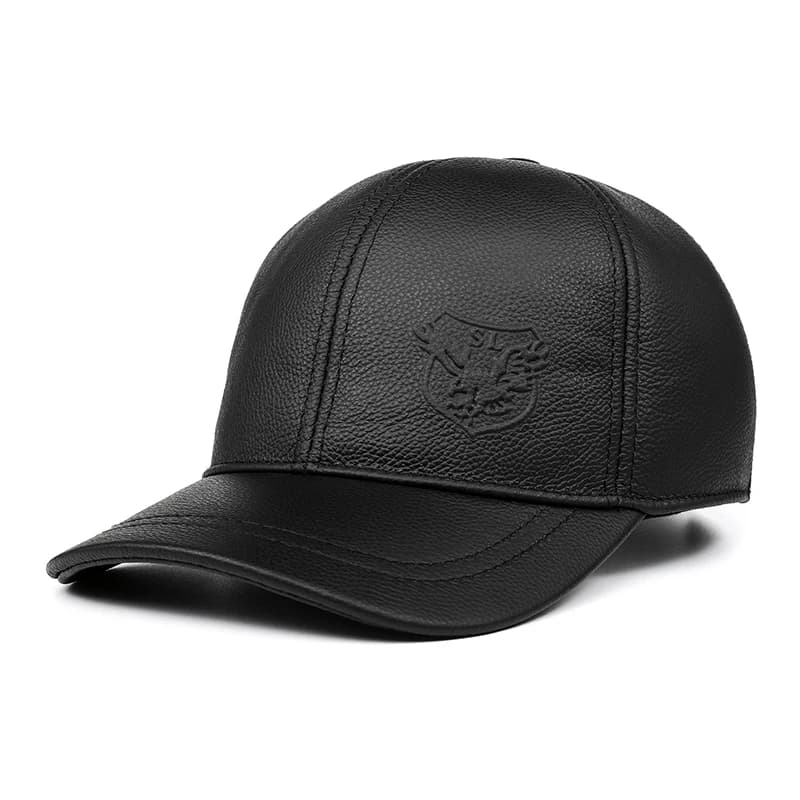 Casquettes de baseball en cuir véritable pour hommes, chapeaux chauds avec languette, chapeau de gol