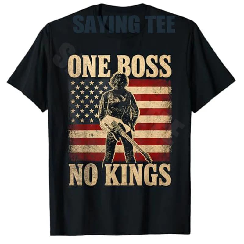 T-shirt One Boss No Kings, T-shirts de protestation du 4 juillet No Kings, motif drapeau américain,
