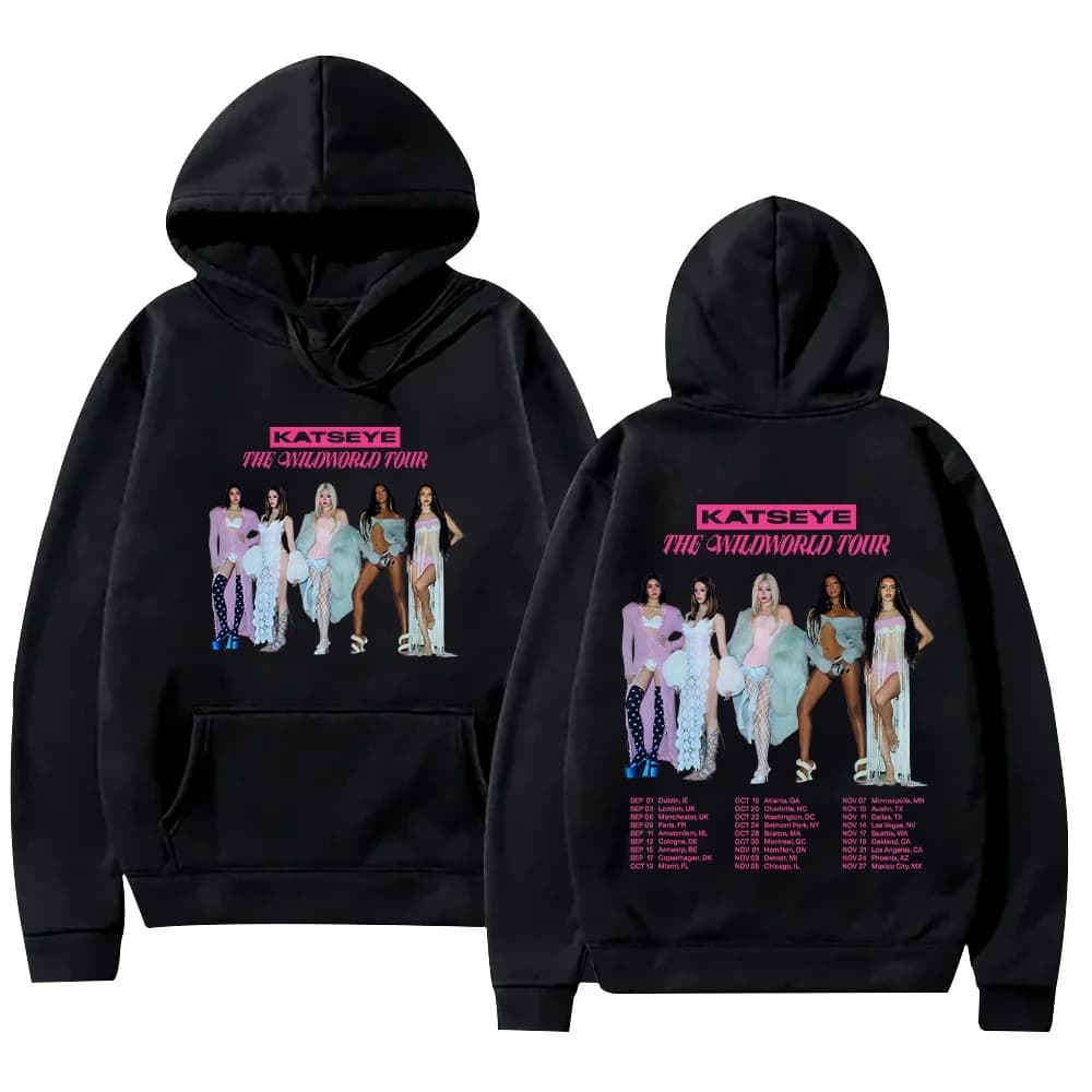 KATSEYE The Wildworld Tour Hoodies Kpop Harajuku Fashion Y2K Sweatshirts Hommes Femmes Manches Longu
