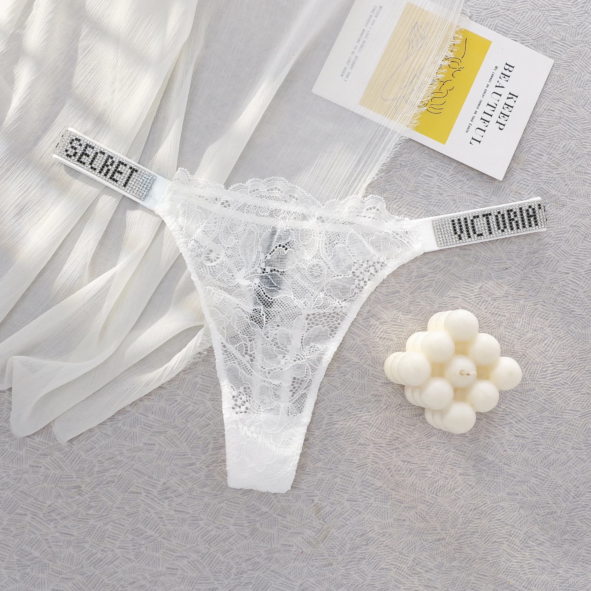 Culottes sexy VS Lingerie Victoria Secret, strings en dentelle sans couture pour femmes, confortable