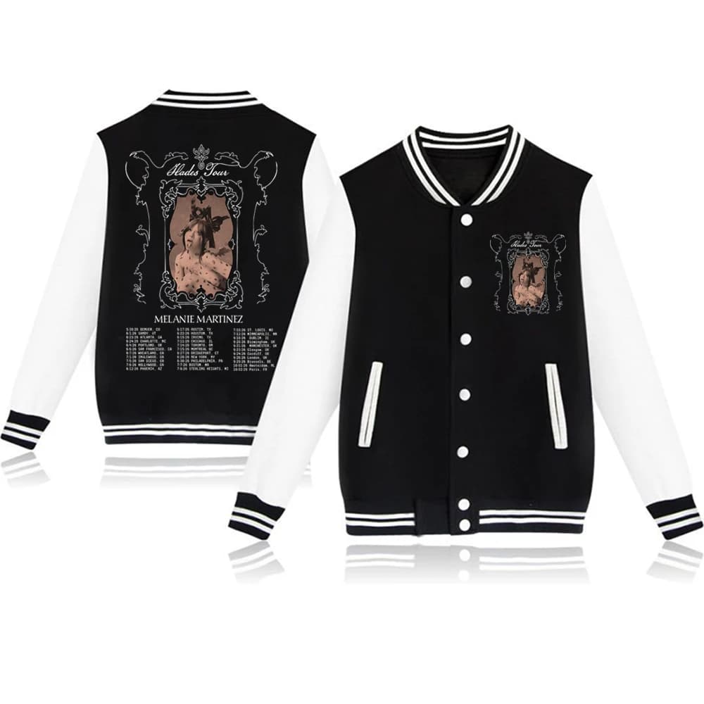Melanie-Martinez Hades Tour Baseball Uniform Hoodie Jacket Harajuku Sweat-shirt à manches longues Ca