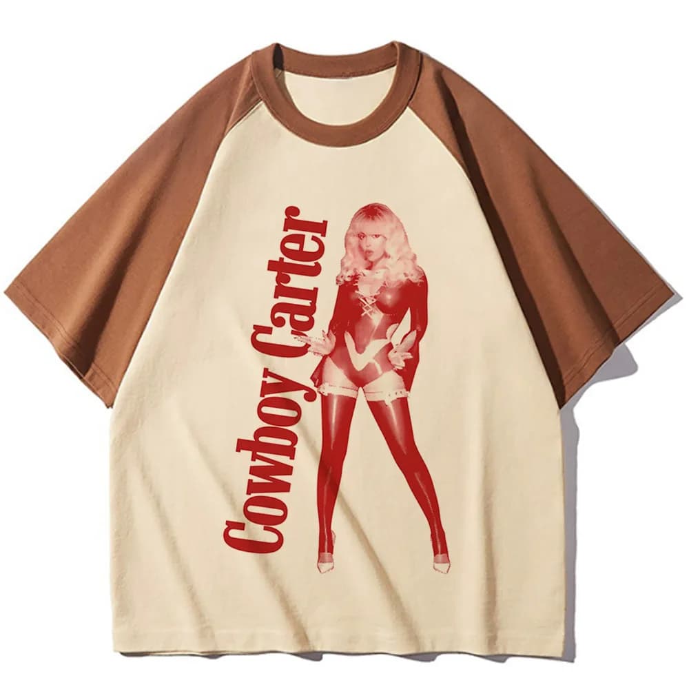 Beyonce Cowboy Carter t-shirt femme hip hop années 2000 harajuku confortable respirant coréen vêteme