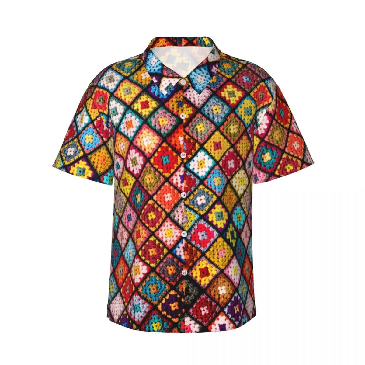 Chemise hawaïenne pour hommes, chemisiers Vintage en Patchwork, style Boho Hippie imprimé, chemises