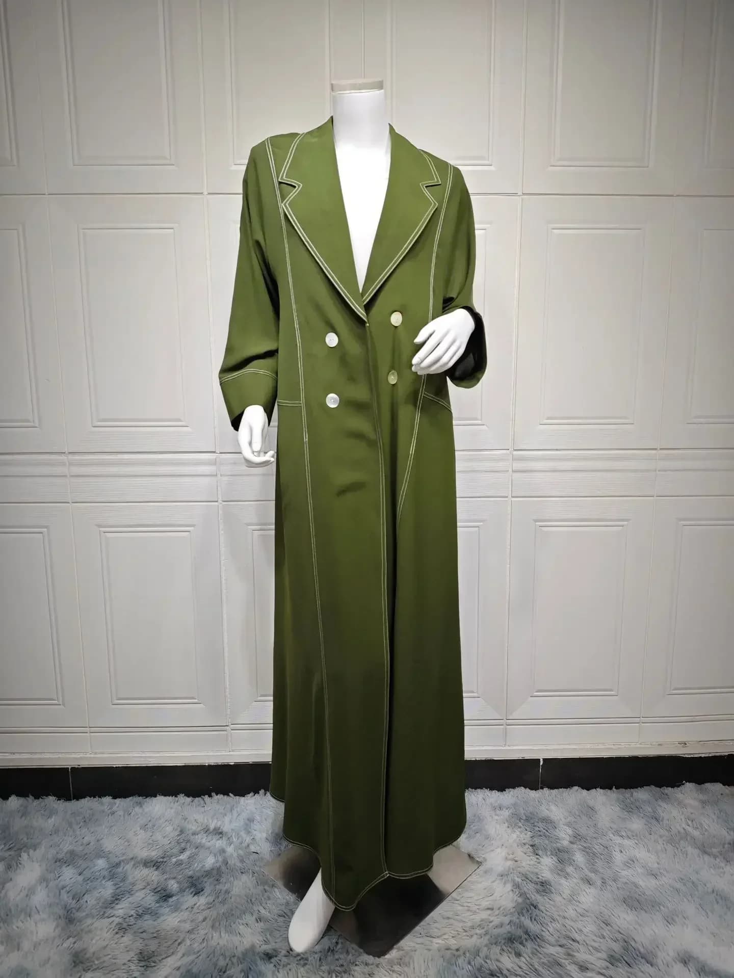 Abaya ouverte de luxe Dubaï, Trench-coat musulman, Tuniques et Abayas turques pour femmes, Veste cro