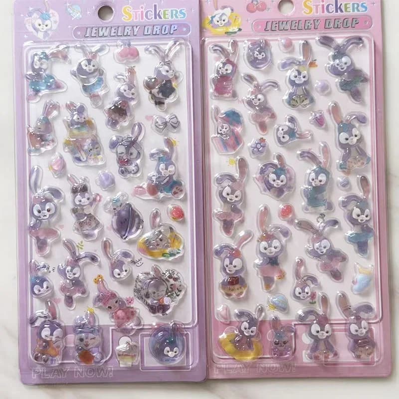 2 autocollants en cristal 3D Stellalou Linabell, autocollants de récompense pour garçons et filles,