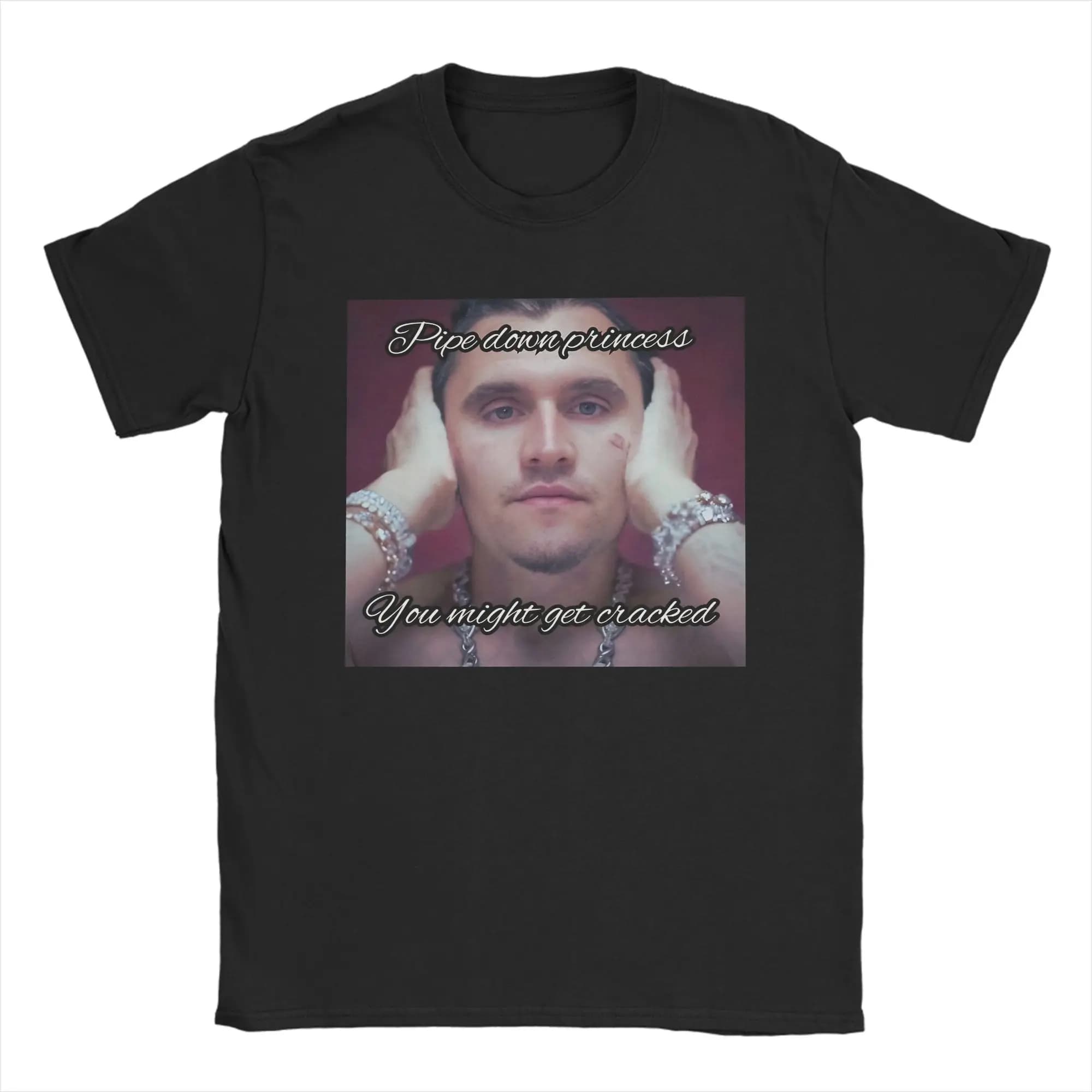 Hommes Charlie Kirk visage rappeur Meme T-Shirt couverture en coton drôle à manches courtes col rond