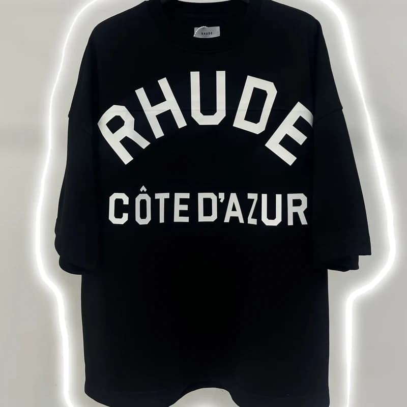 T-shirt Streetwear Tendance RHUDE – Qualité Supérieure, Coupe Décontractée, Motif Lettres, Tissu Épa