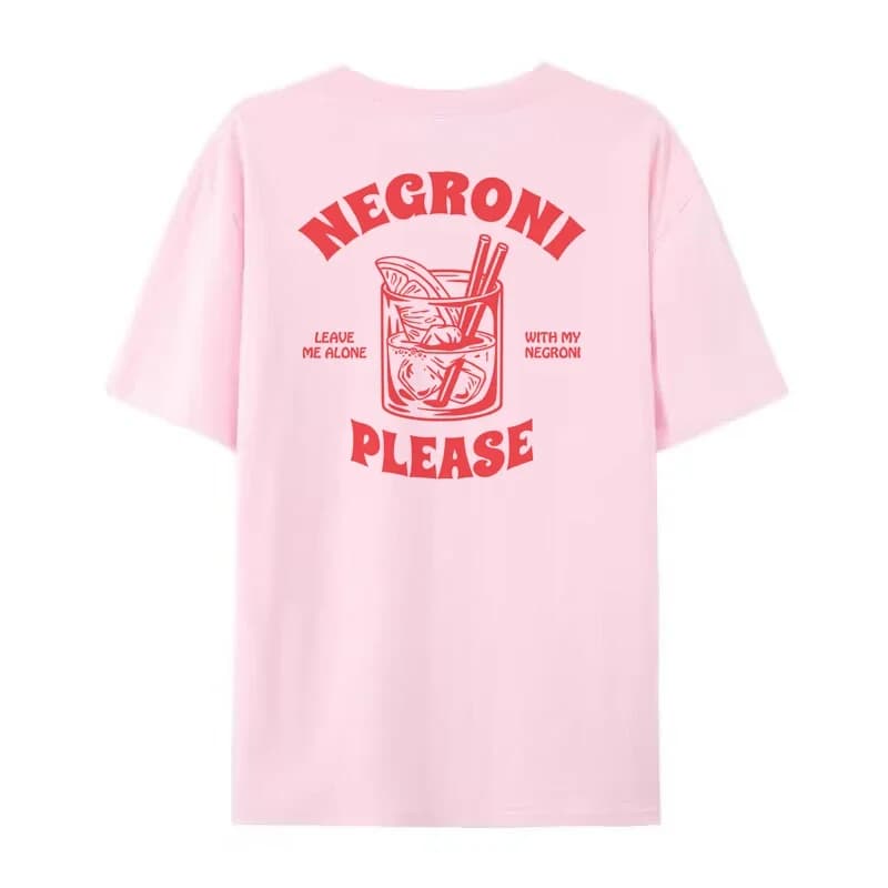 Negroni s'il vous plaît Vintage Streetwear T-Shirts en vrac drôle Cocktail boisson t-shirt femmes mi