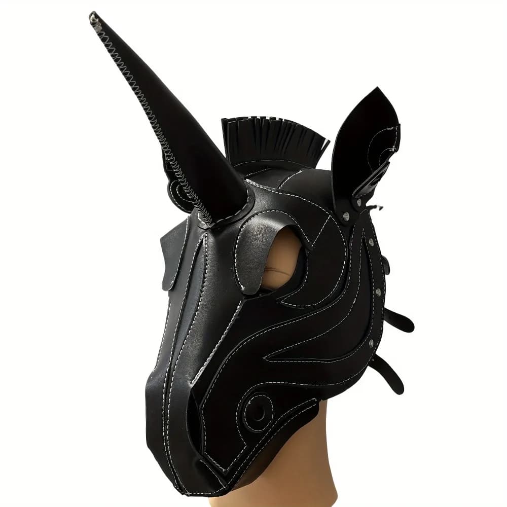 Masque licorne à capuche complète, Cosplay Steampunk, accessoires de Costume d'halloween, déguisemen