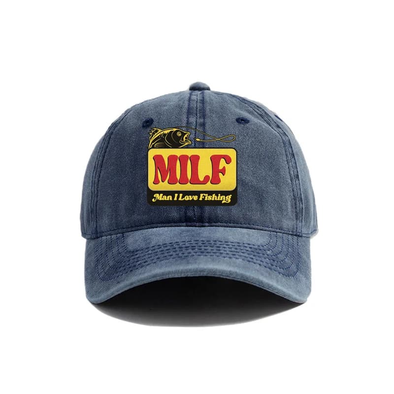 MILF homme j'aime la pêche casquette de Baseball Vintage en détresse papa chapeaux hommes en plein a