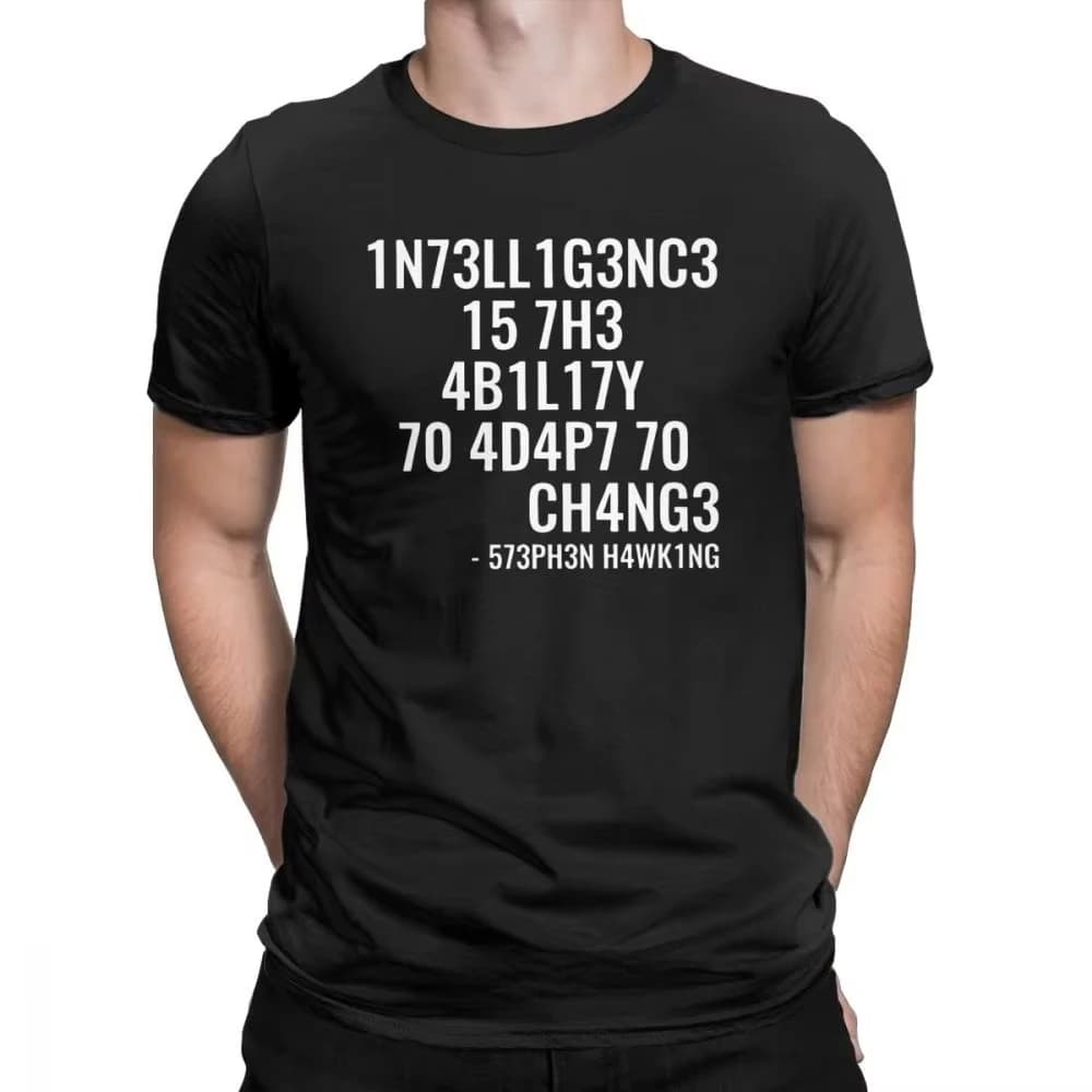 T-shirts créatifs pour hommes, hauts amusants pour geeks, Intelligence est la capacité à s'adapter a