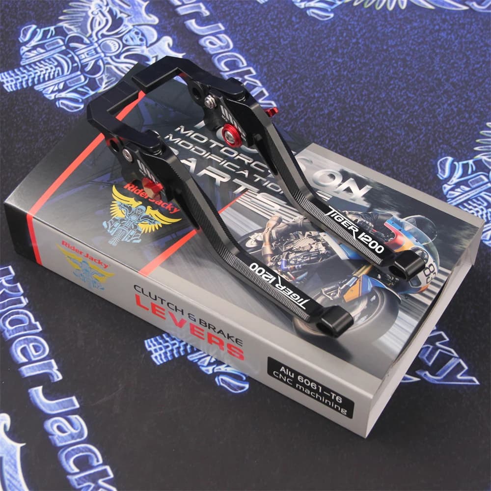 Leviers d'embrayage de frein de moto longs et creux réglables, losange 3D, leviers pour Triumph TIGE