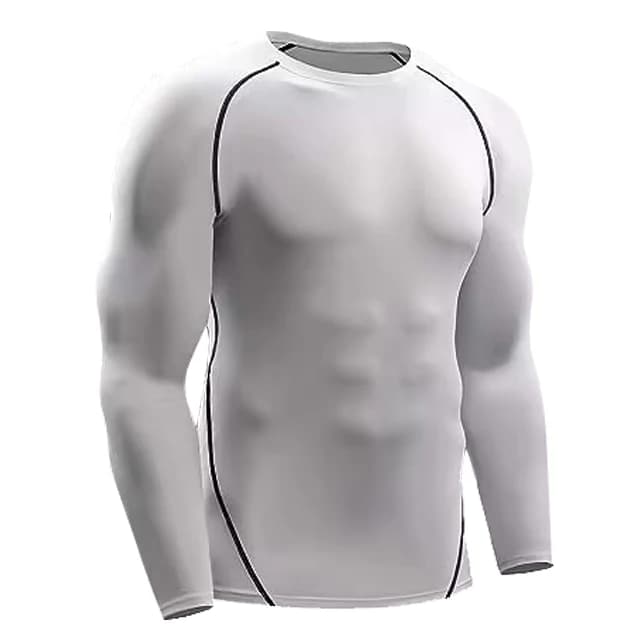 Compression à manches longues T-shirt hommes élastique entraînement T-shirt Gym Fitness collants d'e