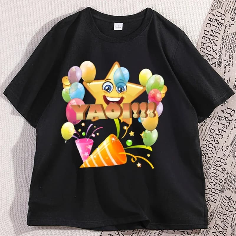 Pastel Yaoi esthétique t-shirt décontracté coton à manches courtes col rond t-shirts doux Kawaii gra