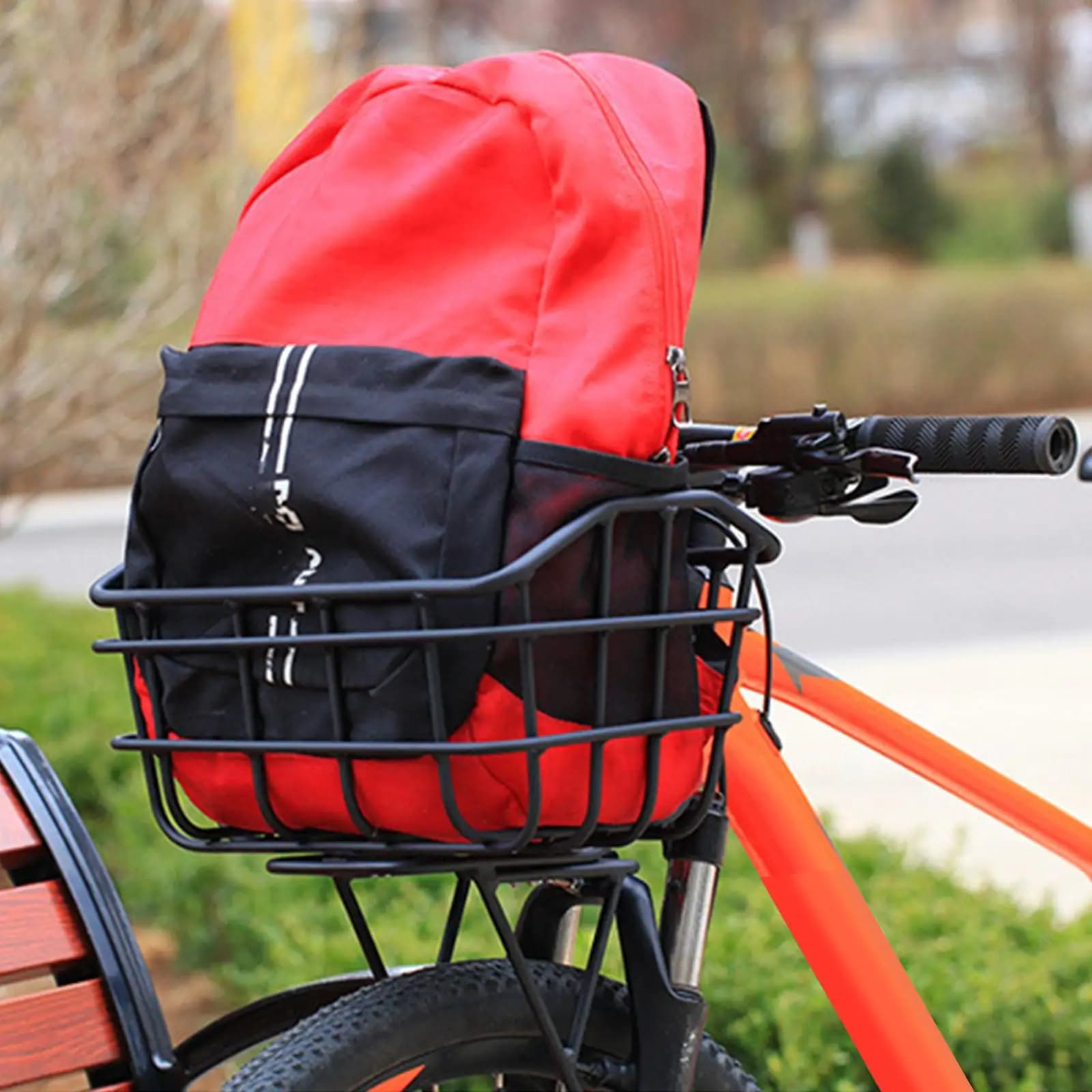 Panier de rangement de vélo avant en alliage d'aluminium de grande capacité, robuste et pratique, pa