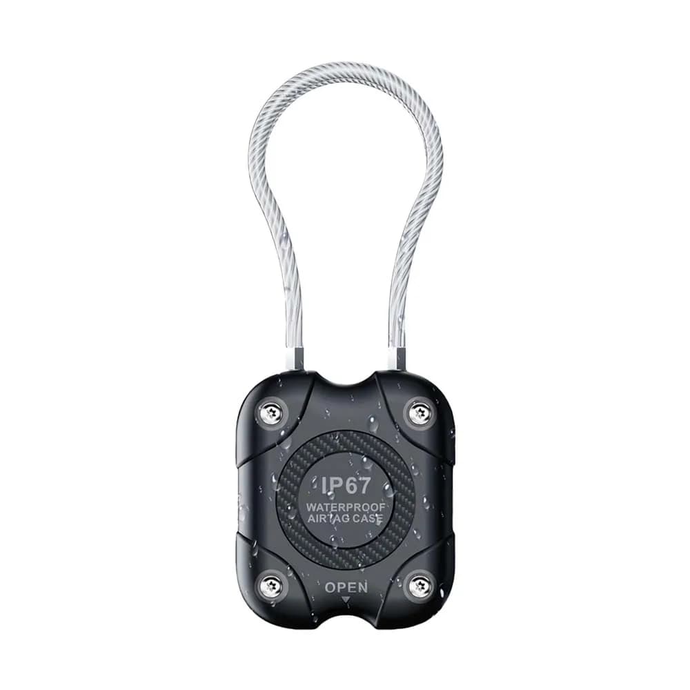 Support AirTag avec câble métallique, porte-clés AirTag à verrouillage sécurisé, étui de protection