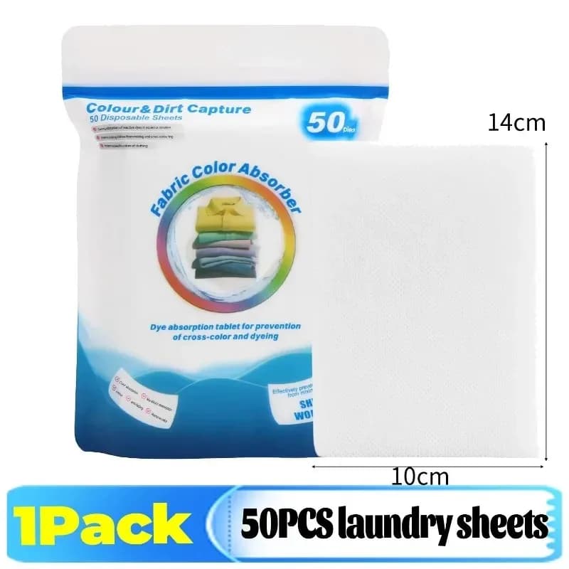 Feuille anti-décoloration pour lave-linge en tissu non-tissé, absorbant les couleurs et anti-taches